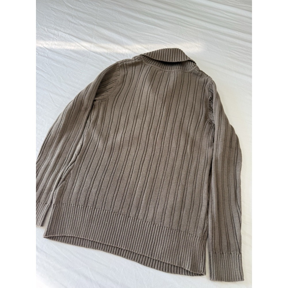 Liz Claiborne Taupe Cable Knit Shawl Collar Sweater - Women's M - Picture 7 of 7